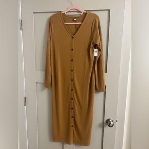 NWT Old Navy Camel Midi Dress Sz M